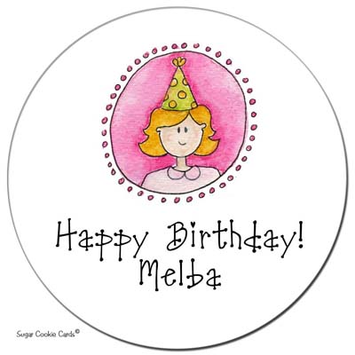Sugar Cookie Gift Stickers - Portrait Girl Sugar Cookie Gift Stickers - Portrait Girl